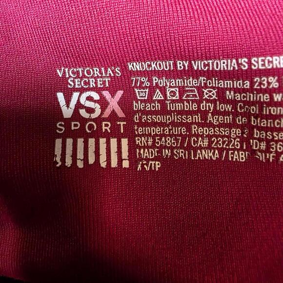 VS Knockout Burgundy High-Waisted Leggings with Side Pockets-XS - Picture 6 of 6